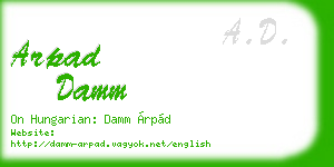 arpad damm business card